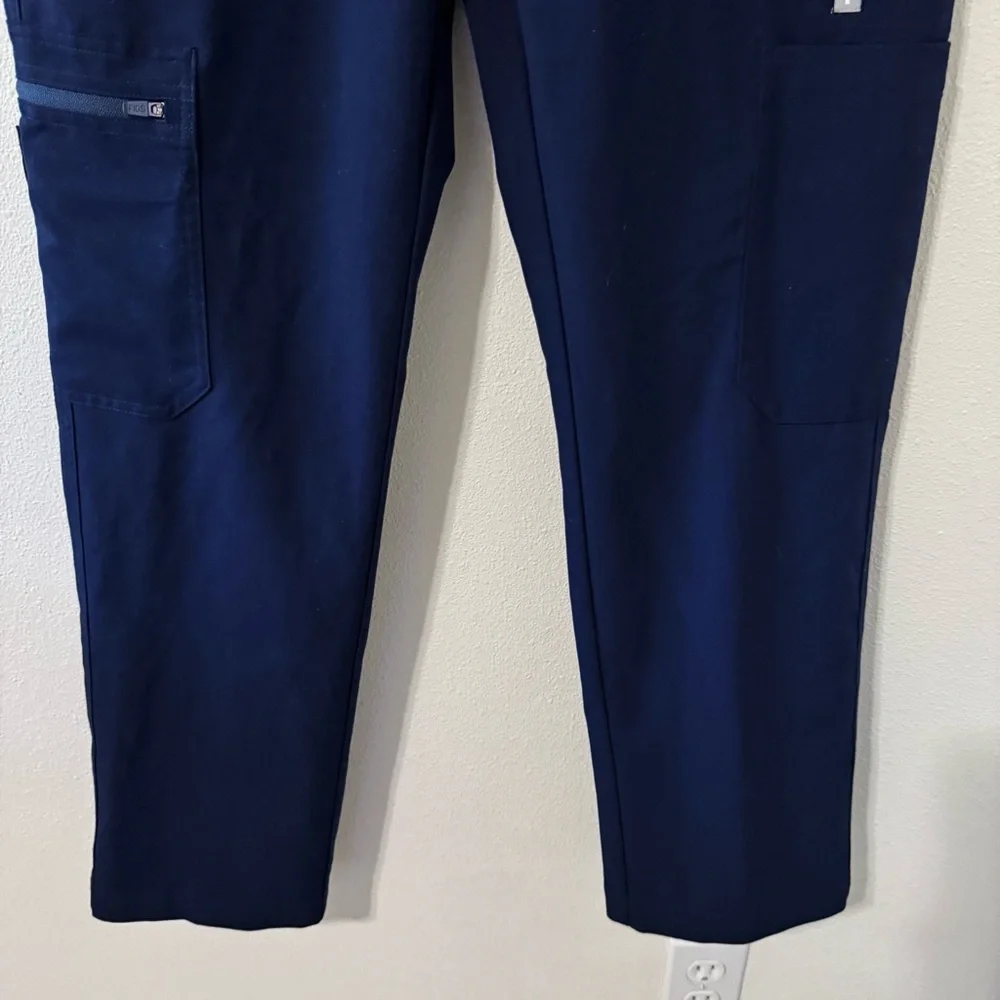 Figs Cairo Pants Navy Scrubs Button Zipper Fly Drawstring Medical Clinic-M Short